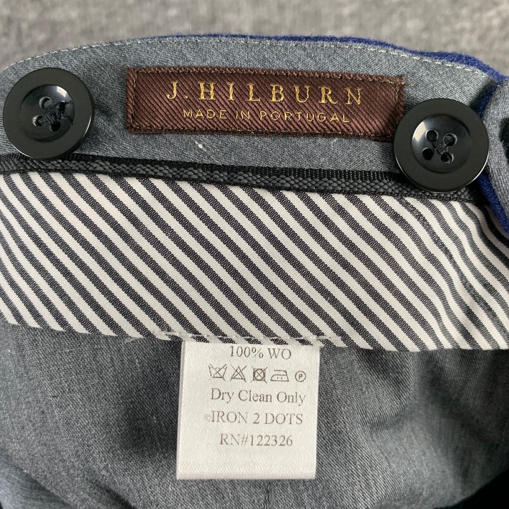 Vitale Baberis Canonico Wool Pant Men 36x30 Side Adjusters Flannel Luxury Blue - Picture 3 of 13